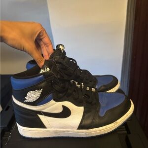 Nike Air Jordan 1 Retro Black and Blue Sneakers